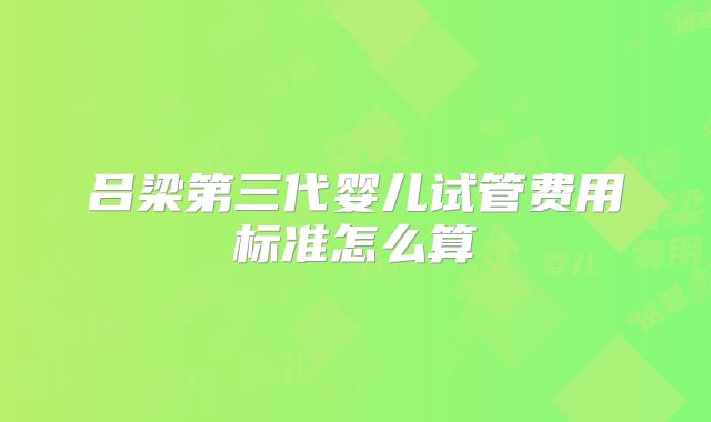 吕梁第三代婴儿试管费用标准怎么算