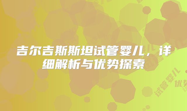 吉尔吉斯斯坦试管婴儿,详细解析与优势探索