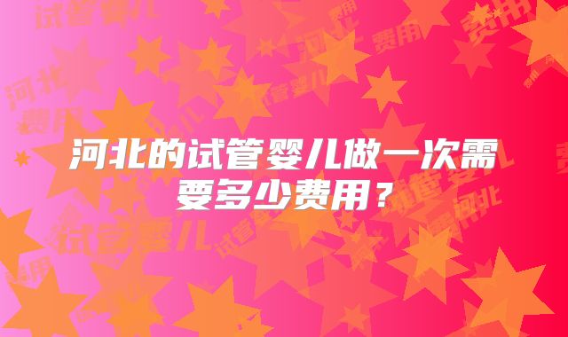 河北的试管婴儿做一次需要多少费用？