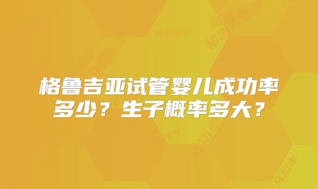 格鲁吉亚试管婴儿成功率多少?生子概率多大?