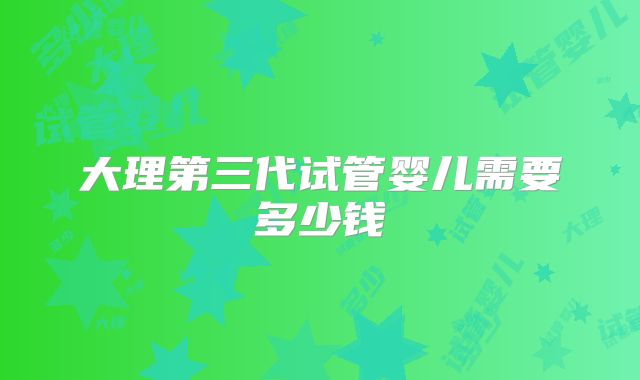 大理第三代试管婴儿需要多少钱