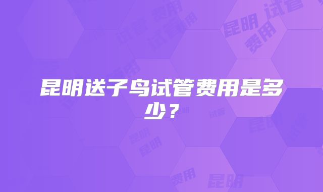 昆明送子鸟试管费用是多少?