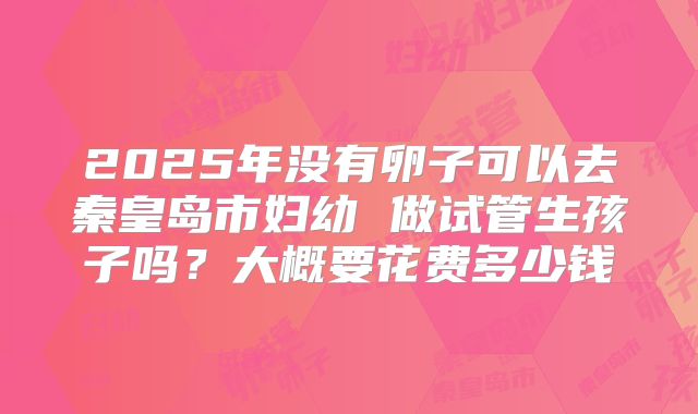 2025年没有卵子可以去秦皇岛市妇幼 做试管生孩子吗?大概要花费多少钱
