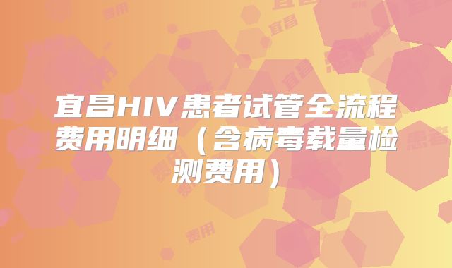 宜昌HIV患者试管全流程费用明细(含病毒载量检测费用)