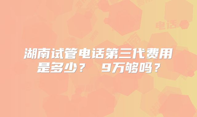 湖南试管电话第三代费用是多少? 9万够吗?