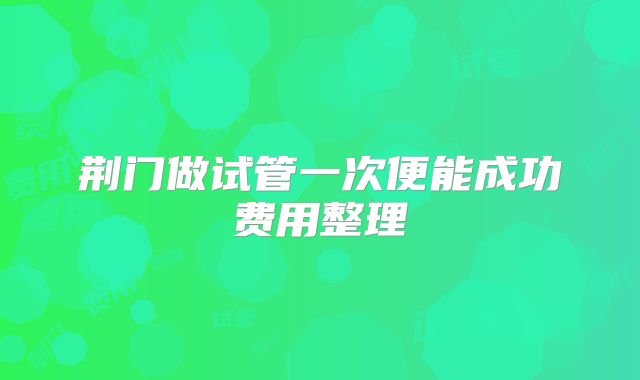 荆门做试管一次便能成功费用整理
