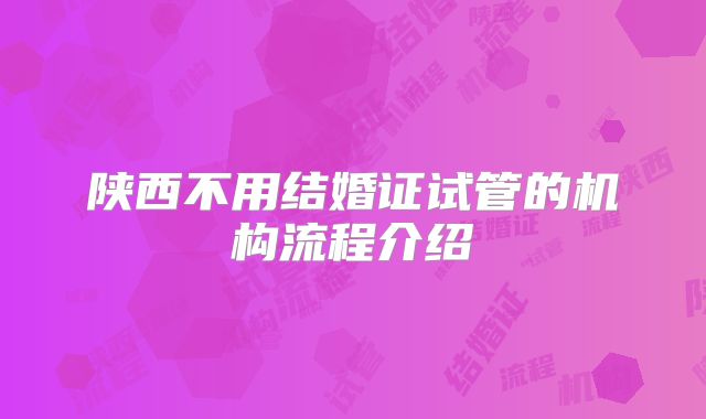 陕西不用结婚证试管的机构流程介绍