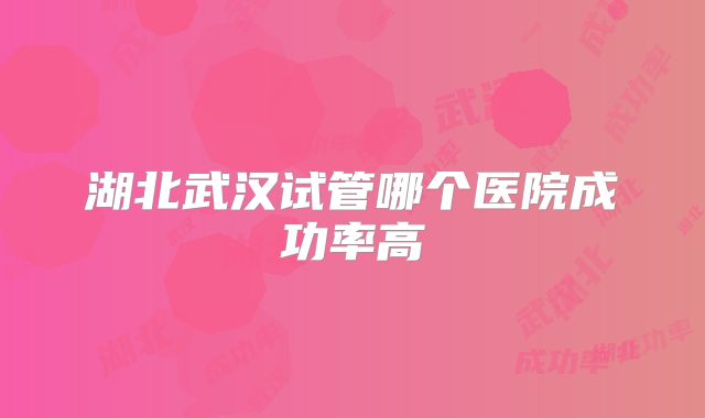 湖北武汉试管哪个医院成功率高