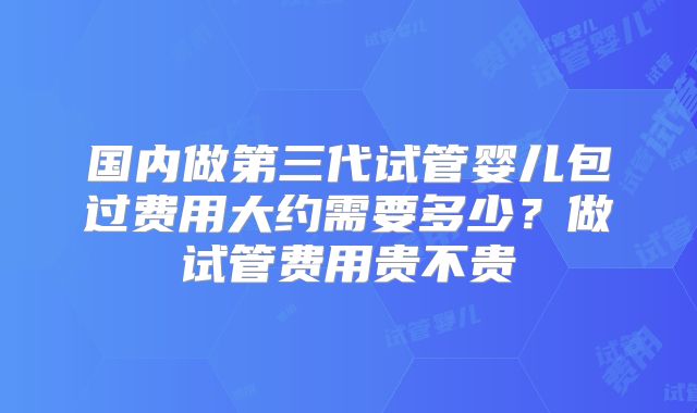 国内做第三代试管婴儿包过费用大约需要多少?做试管费用贵不贵