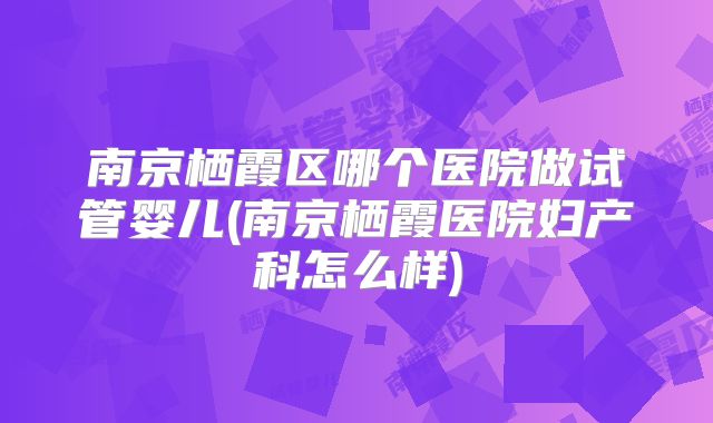 南京栖霞区哪个医院做试管婴儿(南京栖霞医院妇产科怎么样)