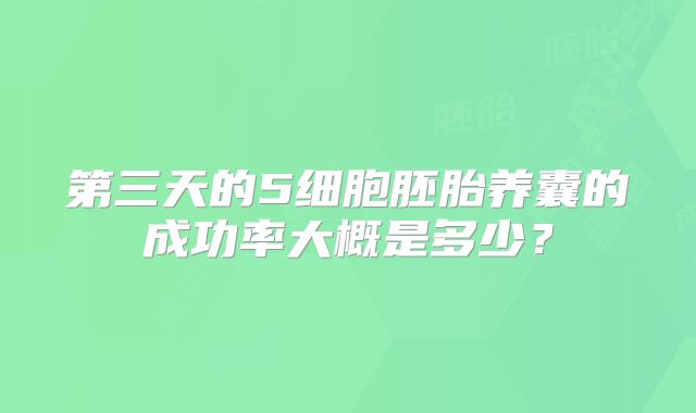 第三天的5细胞胚胎养囊的成功率大概是多少?