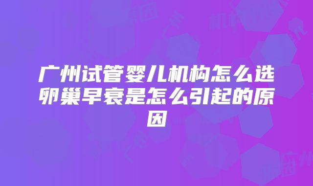 广州试管婴儿机构怎么选卵巢早衰是怎么引起的原因