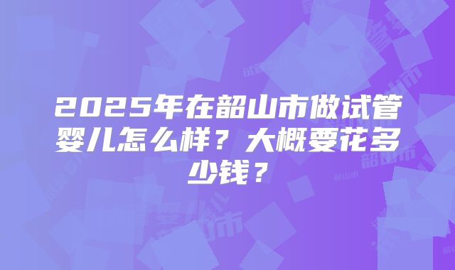 2025年在韶山市做试管婴儿怎么样？大概要花多少钱？