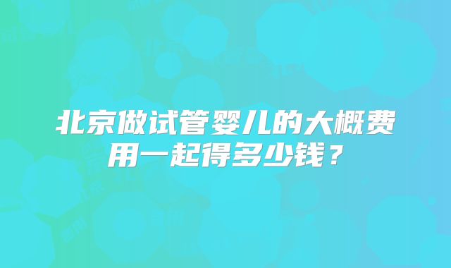 北京做试管婴儿的大概费用一起得多少钱？