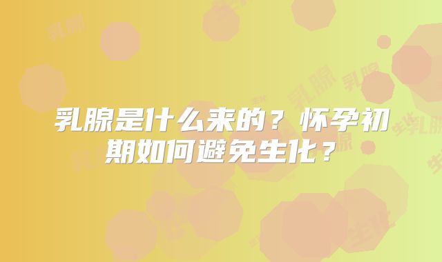 乳腺是什么来的?怀孕初期如何避免生化?