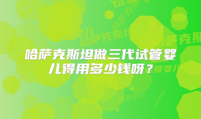 哈萨克斯坦做三代试管婴儿得用多少钱呀?