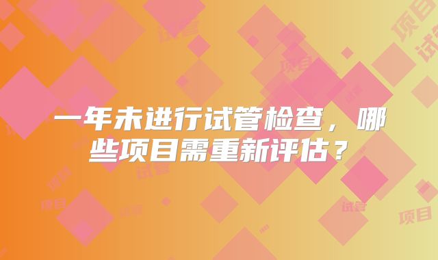 一年未进行试管检查,哪些项目需重新评估?