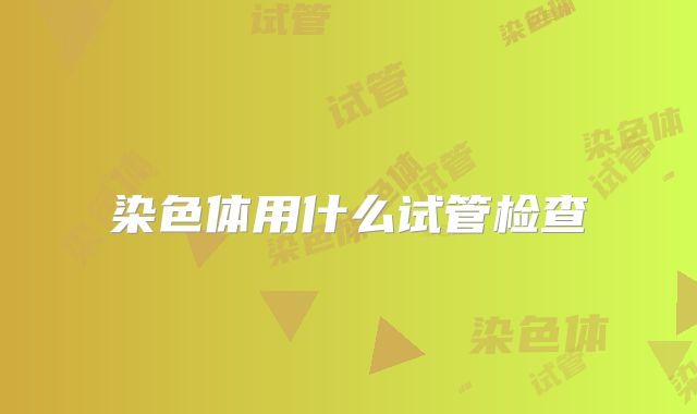 染色体用什么试管检查
