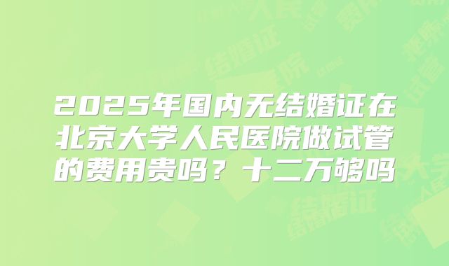 2025年国内无结婚证在北京大学人民医院做试管的费用贵吗？十二万够吗