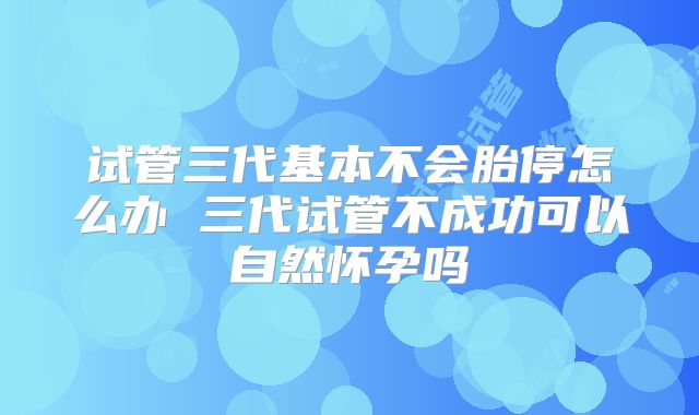 试管三代基本不会胎停怎么办 三代试管不成功可以自然怀孕吗