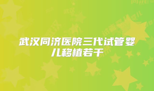 武汉同济医院三代试管婴儿移植若干