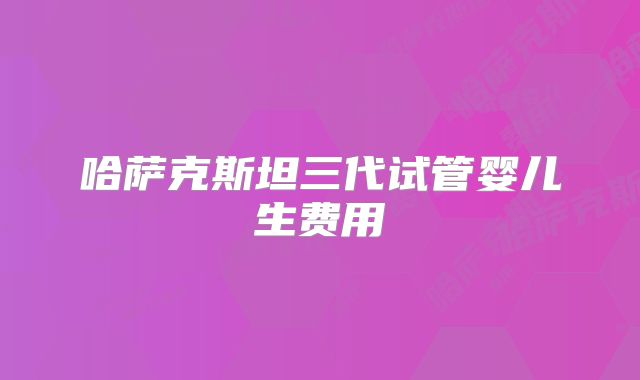 哈萨克斯坦三代试管婴儿生费用