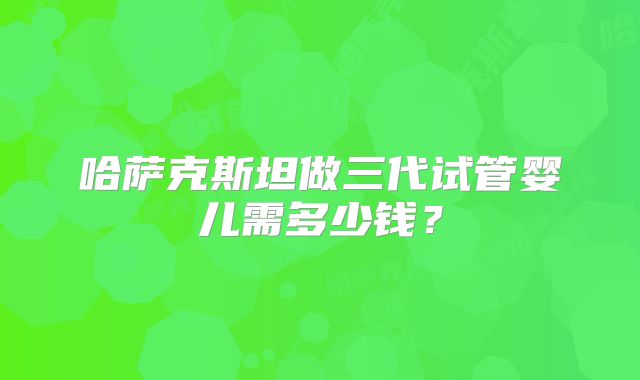 哈萨克斯坦做三代试管婴儿需多少钱?