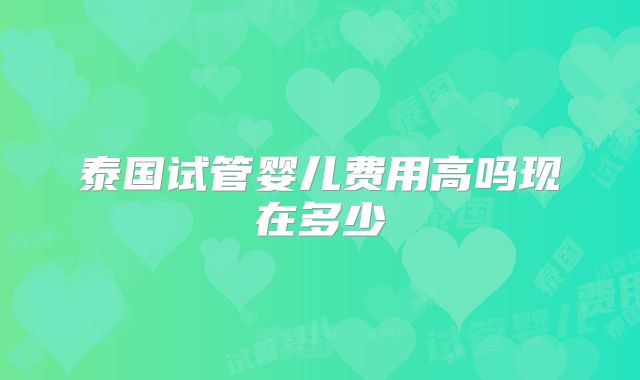 泰国试管婴儿费用高吗现在多少