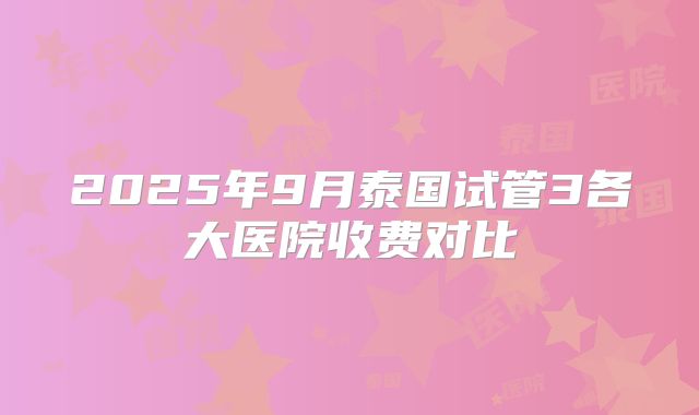 2025年9月泰国试管3各大医院收费对比