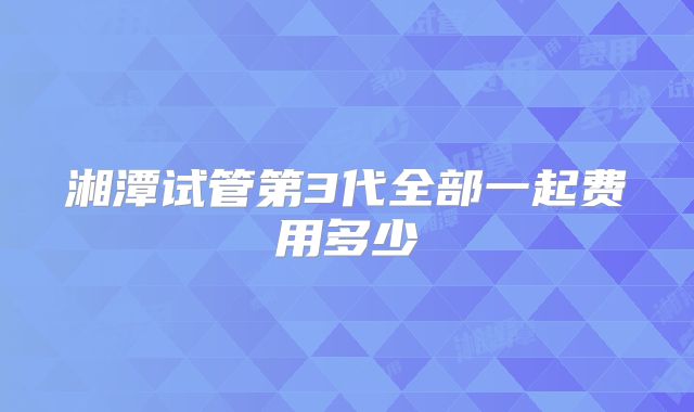 湘潭试管第3代全部一起费用多少