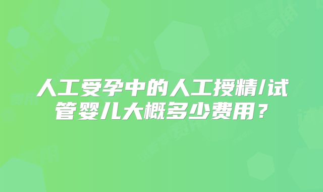 人工受孕中的人工授精/试管婴儿大概多少费用？
