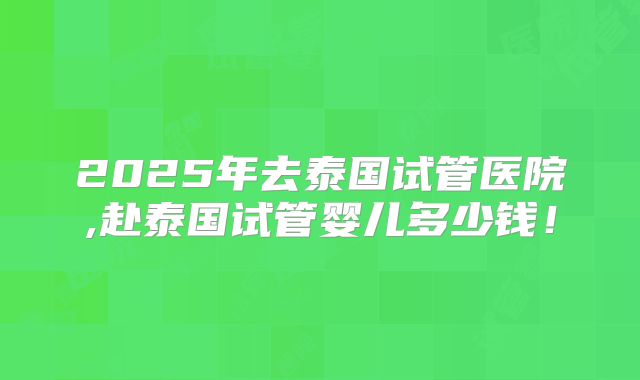 2025年去泰国试管医院,赴泰国试管婴儿多少钱！