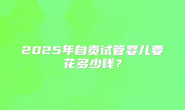 2025年自贡试管婴儿要花多少钱？