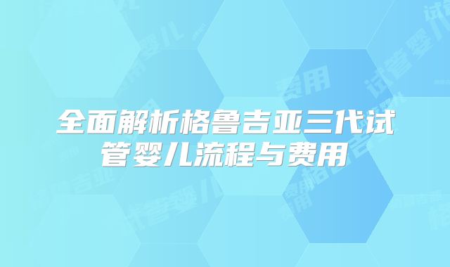 全面解析格鲁吉亚三代试管婴儿流程与费用