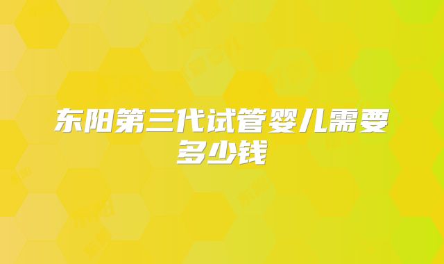 东阳第三代试管婴儿需要多少钱