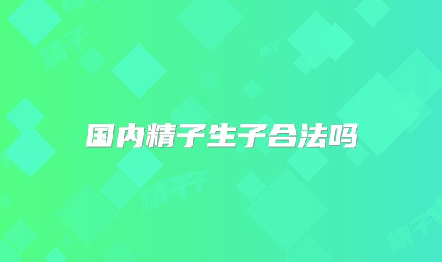 国内精子生子合法吗