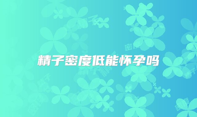 精子密度低能怀孕吗