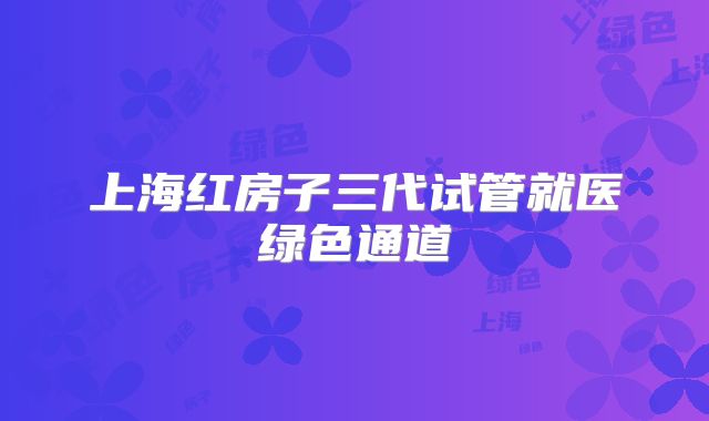 上海红房子三代试管就医绿色通道