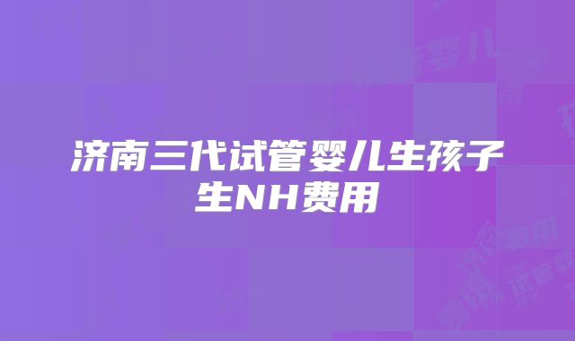 济南三代试管婴儿生孩子生NH费用