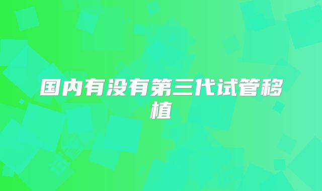 国内有没有第三代试管移植