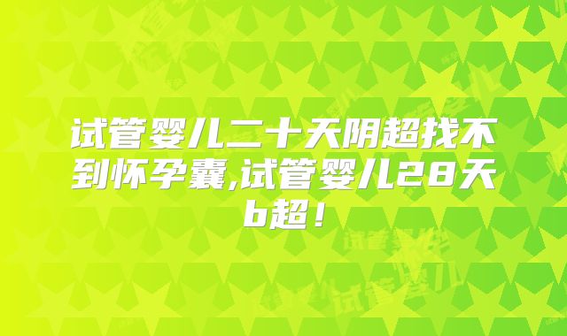 试管婴儿二十天阴超找不到怀孕囊,试管婴儿28天b超！
