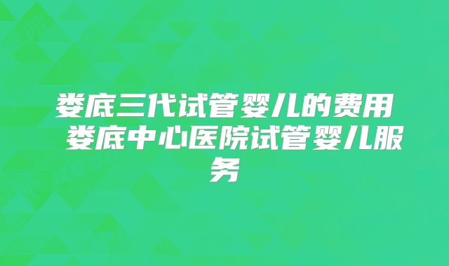 娄底三代试管婴儿的费用 娄底中心医院试管婴儿服务