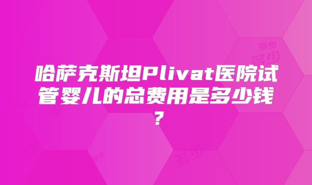 哈萨克斯坦Plivat医院试管婴儿的总费用是多少钱?
