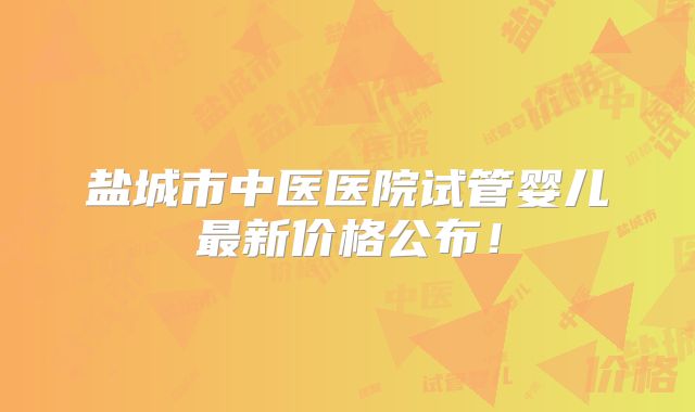 盐城市中医医院试管婴儿最新价格公布！