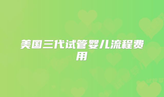 美国三代试管婴儿流程费用