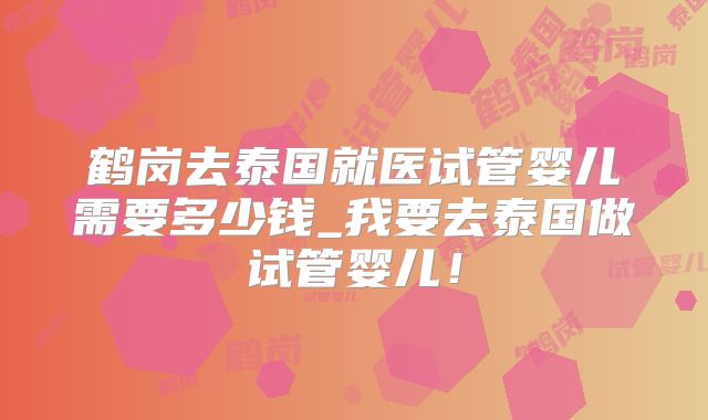 鹤岗去泰国就医试管婴儿需要多少钱_我要去泰国做试管婴儿！
