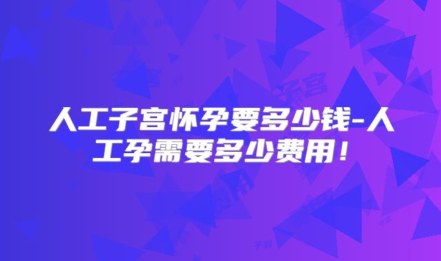 人工子宫怀孕要多少钱-人工孕需要多少费用！