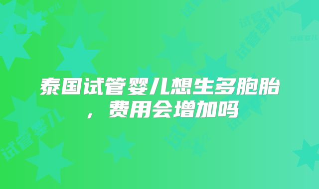 泰国试管婴儿想生多胞胎，费用会增加吗