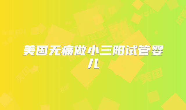 美国无痛做小三阳试管婴儿