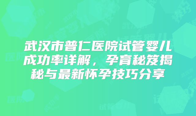 武汉市普仁医院试管婴儿成功率详解，孕育秘笈揭秘与最新怀孕技巧分享